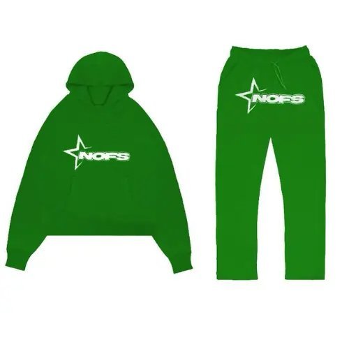 "Green Nofs Tracksuit – Stylish & Comfortable Fit"