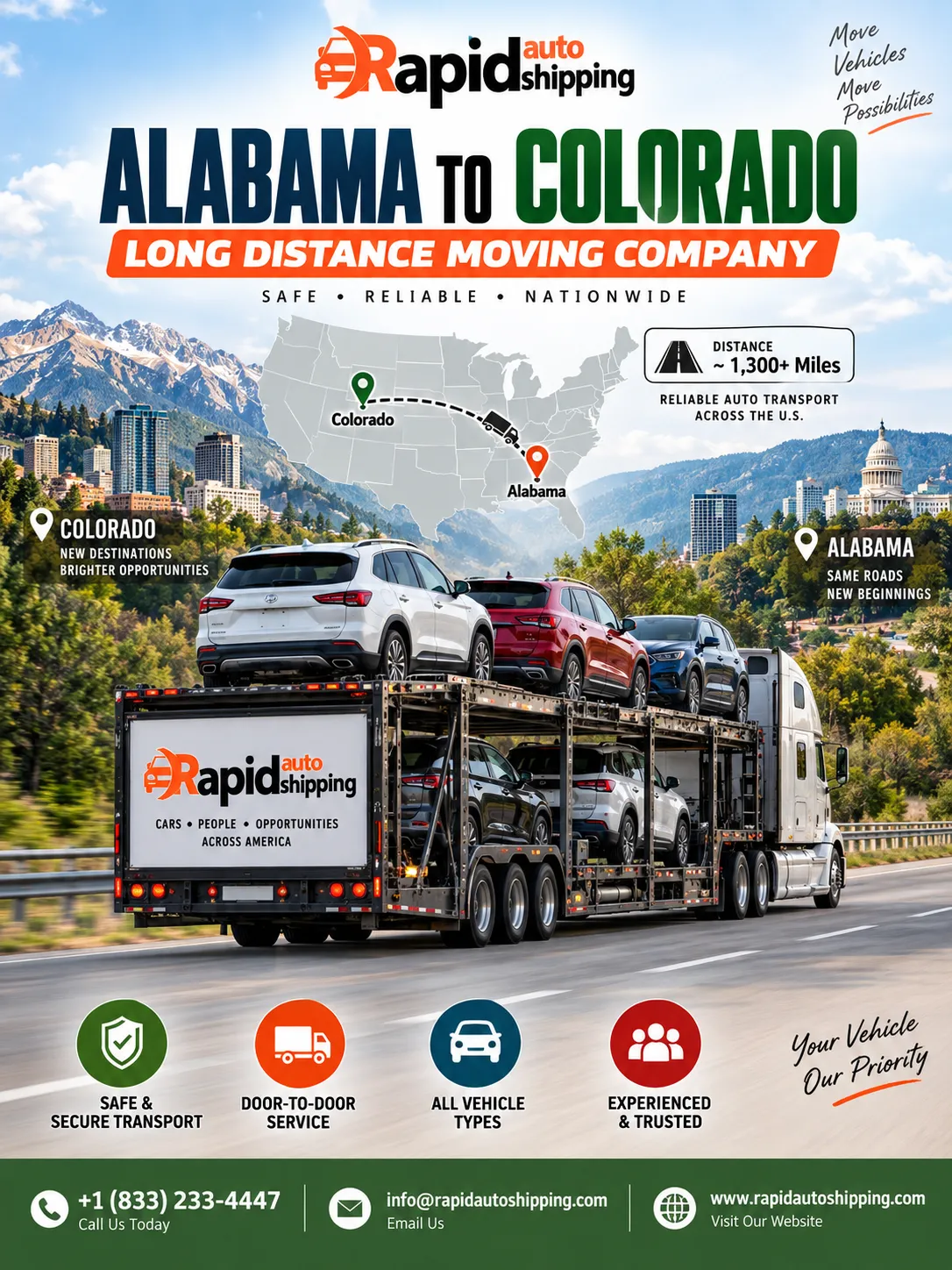 Alabama to Colorado Long Distance Moving Company – Fast & Reliable Transport