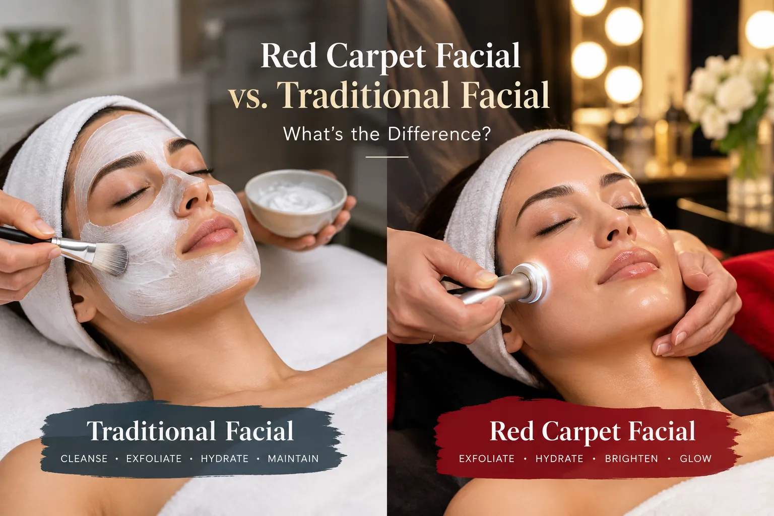 Red Carpet Facial vs. Traditional Facial: What’s the Difference?
