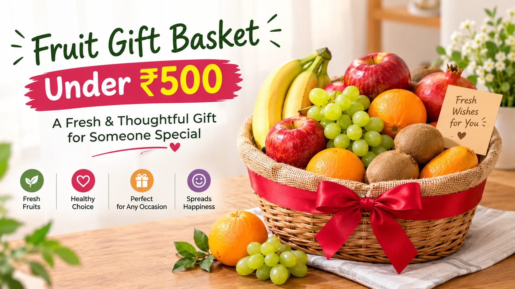 Fruit Gift Ideas Under ₹500 | Explore Beautiful Fruit Baskets & Hampers