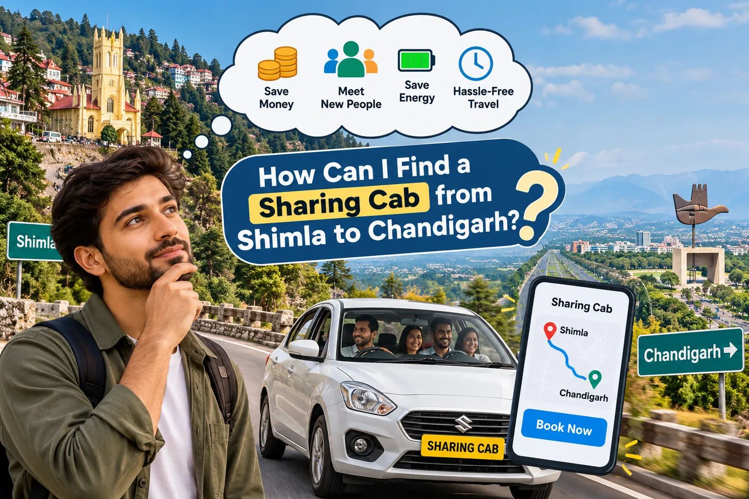 How Can I Find a Sharing Cab from Shimla to Chandigarh?