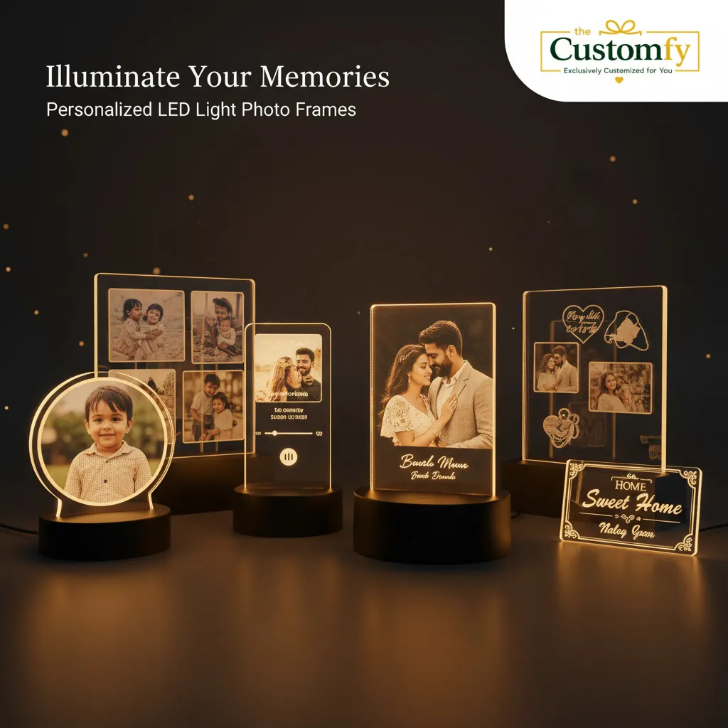 Unique Lighting Photo Frame Gifts for Couples Celebrating Their First Wedding Anniversary